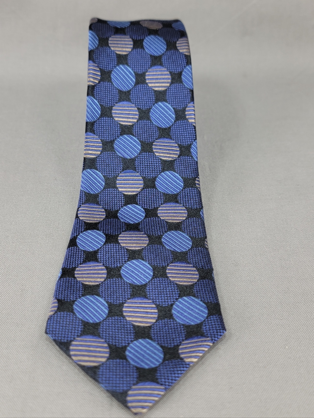 Le 31 Exclusive Simons Necktie Tie Mens Blue Black Navy Circles Silk
